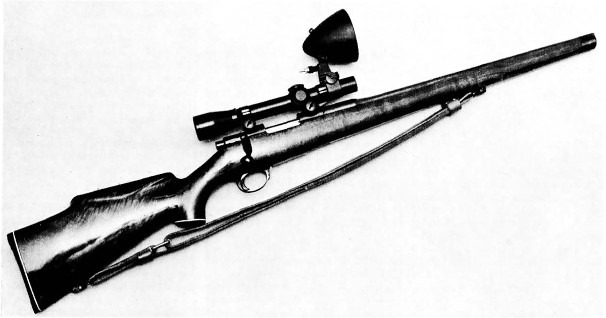 John Wootters’ dream rifle (as he described it) consisted of a Sako L461 action with a 183⁄8 inch Douglas barrel in 25-222 Copperhead fitted by Houston gunsmith Jess Stark. John obtained a Mannlicher-style semi-inletted stock of fancy walnut from  Fajen and finished it himself.